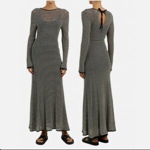 DISSH Black and White Striped Maxi Dress